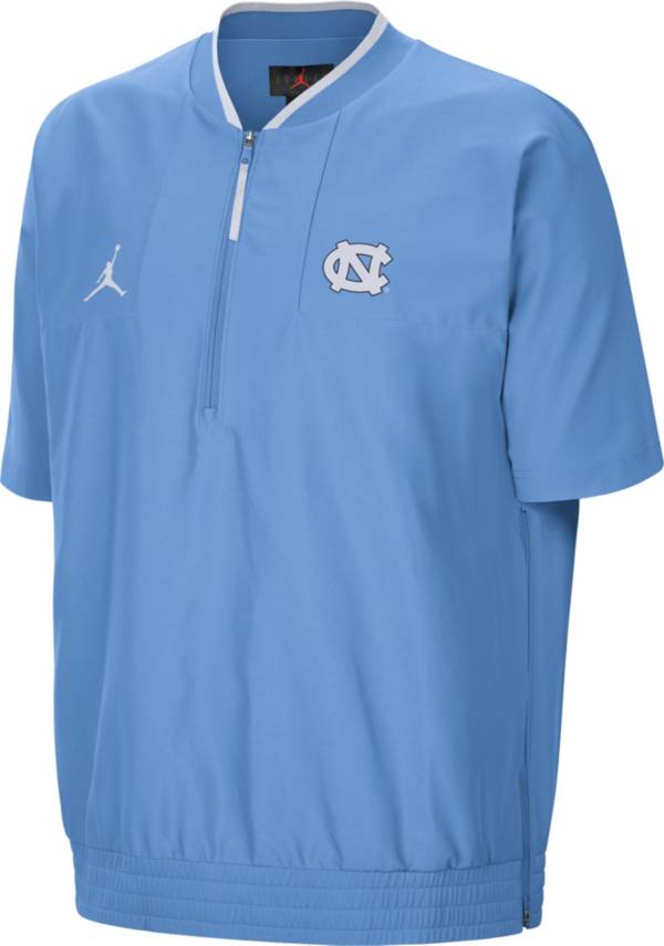 Jordan Men's North Carolina Tar Heels Carolina Blue Football Sideline Coach Short Sleeve Jacket