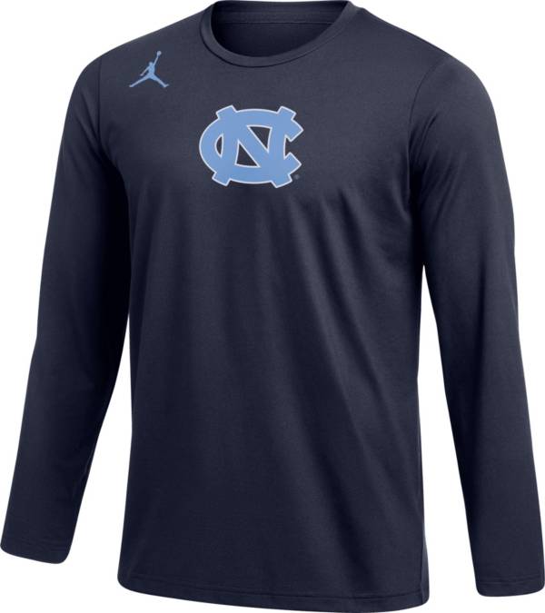 Jordan Men's North Carolina Tar Heels Navy Football Team Issue Practice Long Sleeve T-Shirt product image