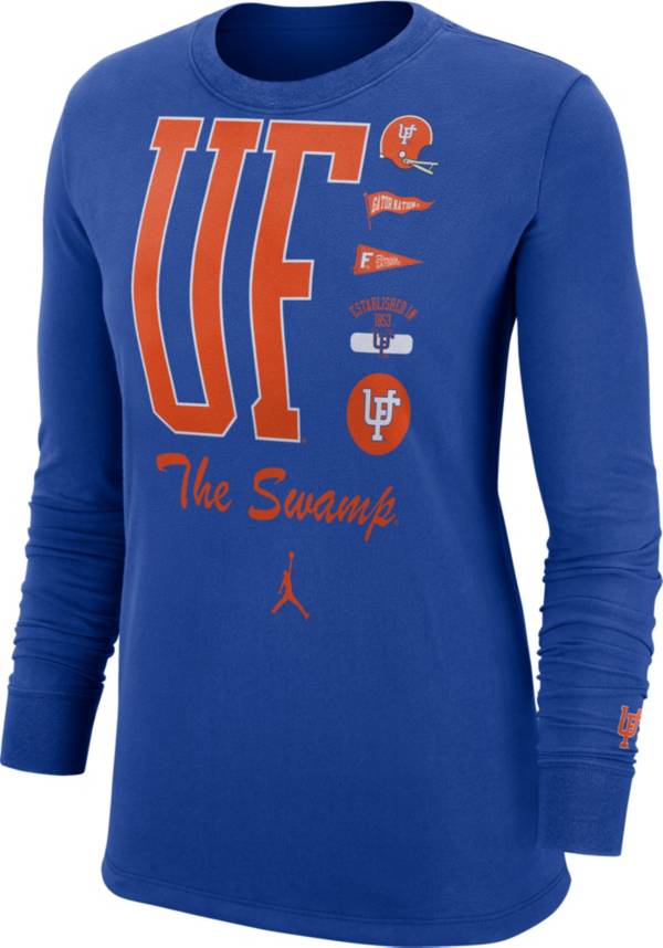 Jordan Women's Florida Gators Blue Cuff Football Long Sleeve T-Shirt