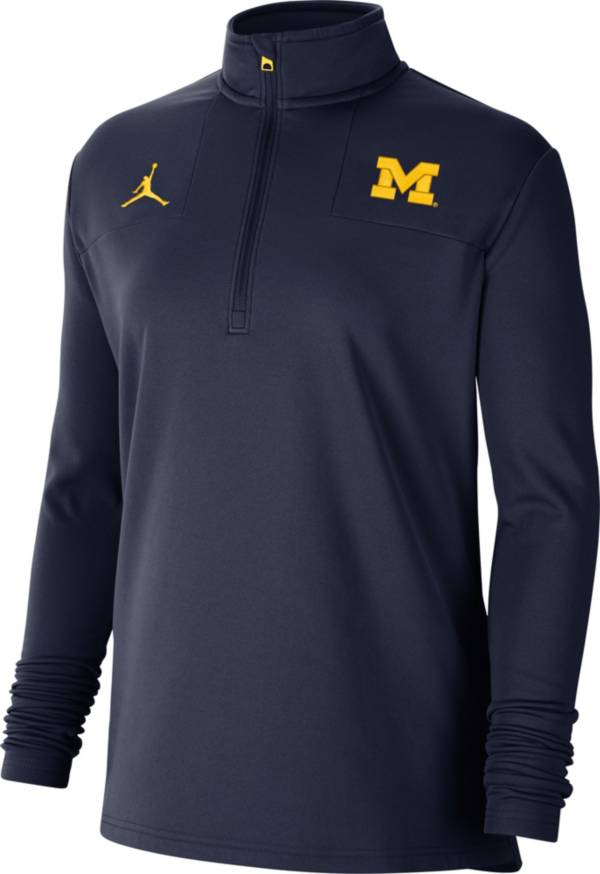 Jordan Women's Michigan Wolverines Blue Team Issue Coaches Half-Zip