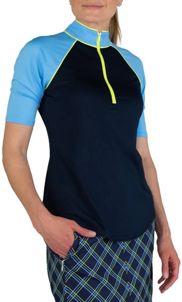 Jofit Women's Half Sleeve Tipsy Mock Neck Golf Polo