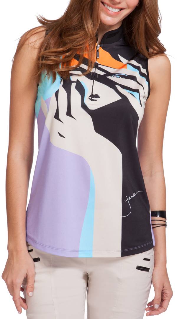 Jamie Sadock Women's Sleeveless Incognito Print Golf Polo