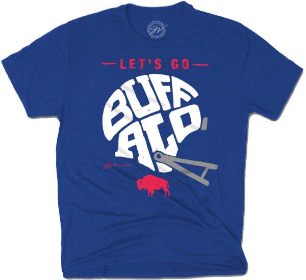 GV Art & Design Buffalo Helmet Type Blue T-Shirt