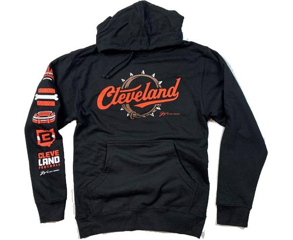 GV Art & Design Cleveland Collar Black Pullover Hoodie