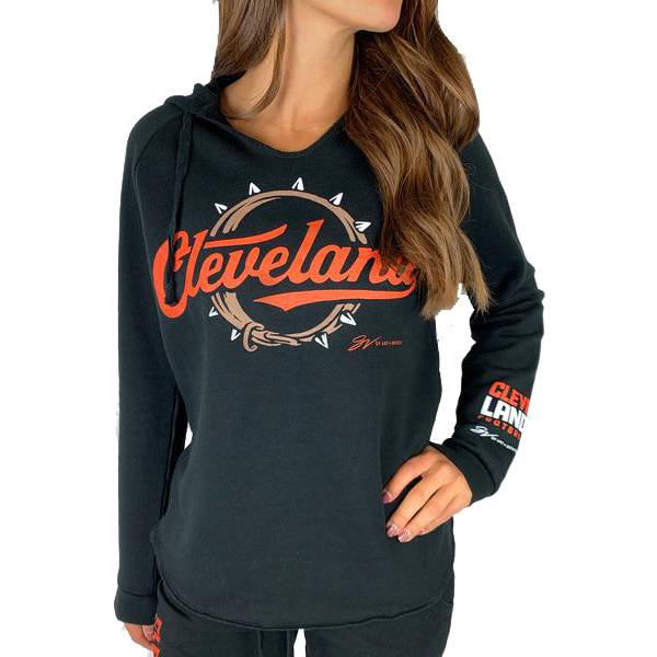 GV Art & Design Women's Cleveland Collar Black Pullover Hoodie