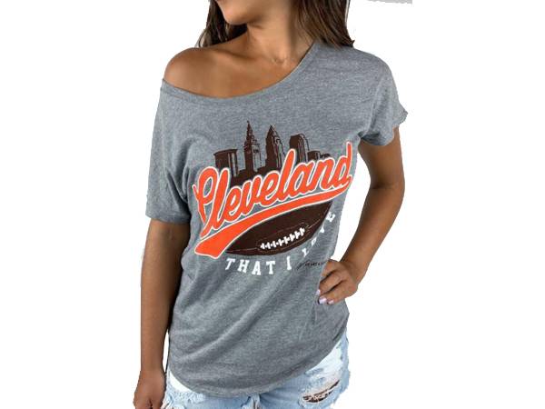 GV Art & Design Women's Cleveland Skyline Scoop Neck T-Shirt