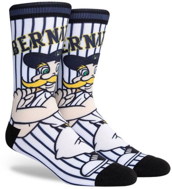 PKWY Milwaukee Brewers Black Mascot Crew Socks