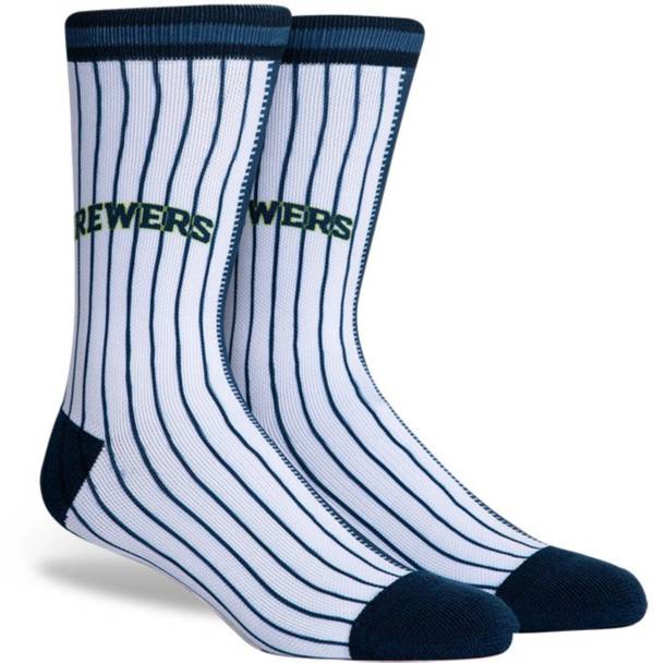 PKWY Milwaukee Brewers Blue Split Crew Socks