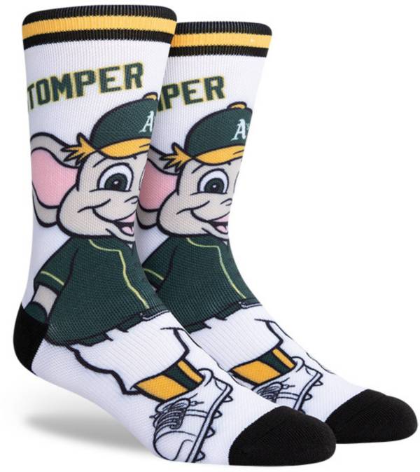 PKWY Oakland Athletics Black Mascot Crew Socks