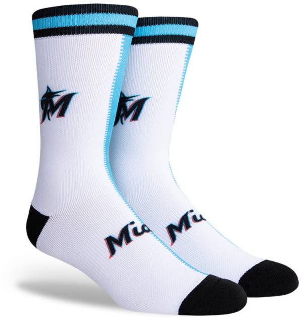 PKWY Miami Marlins Black Split Crew Socks