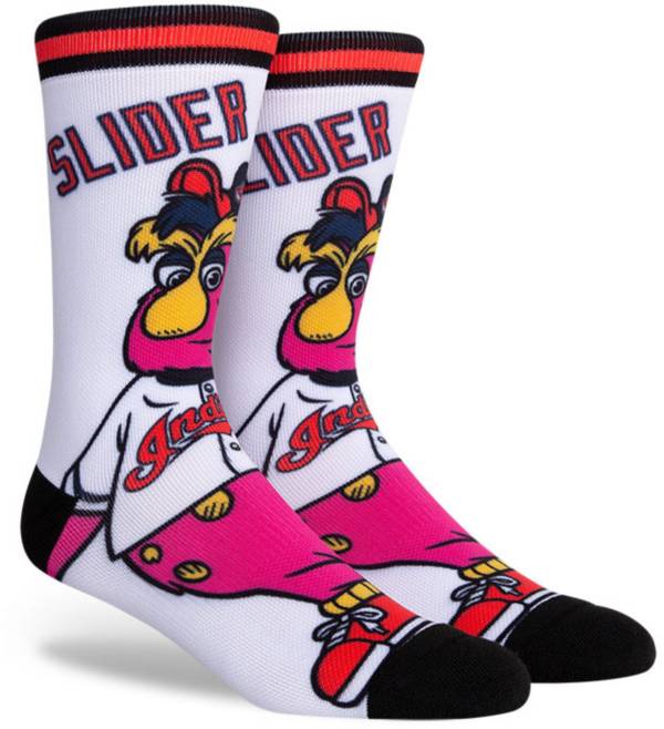PKWY Cleveland Indians Black Mascot Crew Socks