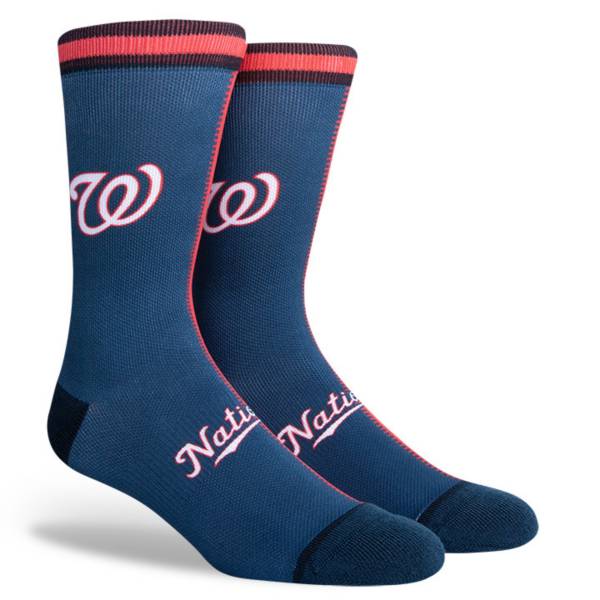 PKWY Washington Nationals Blue Split Crew Socks