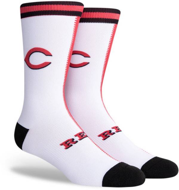 PKWY Cincinnati Reds Black Split Crew Socks