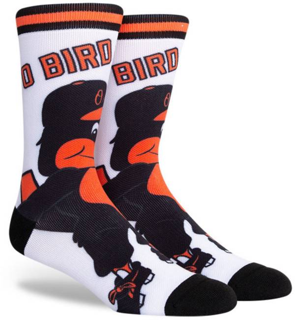 PKWY Baltimore Orioles Black Mascot Crew Socks