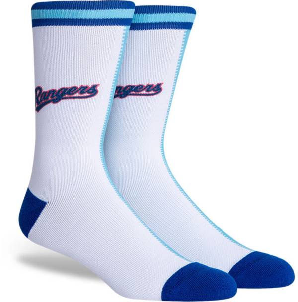 PKWY Texas Rangers Blue Split Crew Socks