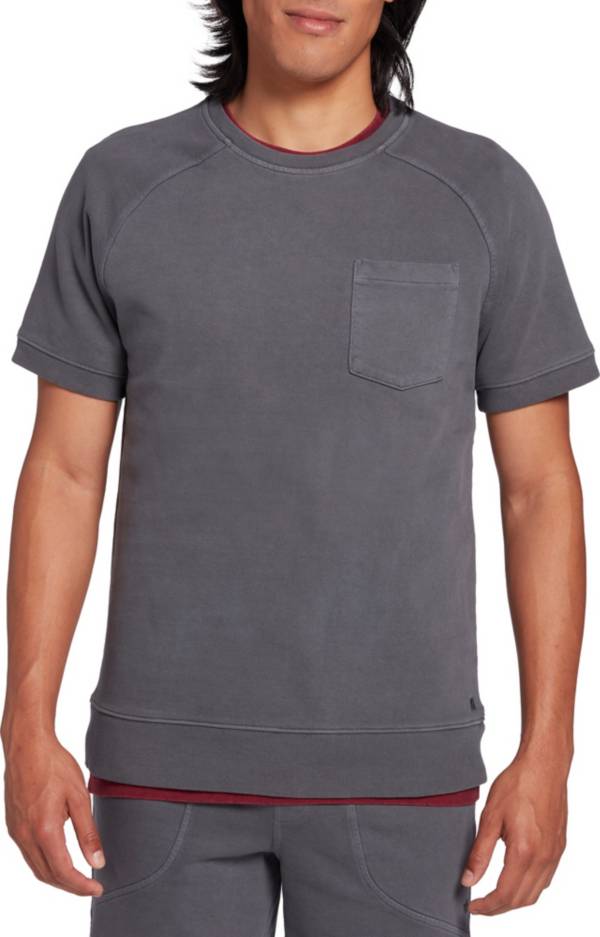 VRST Men's Washed Twill Terry Short Sleeve Crewneck Pullover