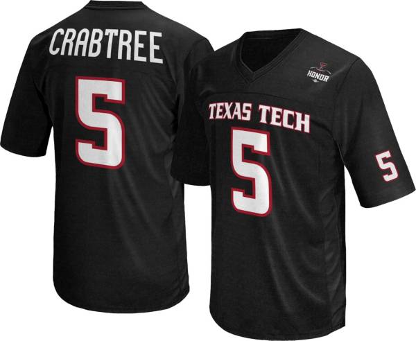 Retro Brand Men's Texas Tech Red Raiders Michael Crabtree #5 Black Replica Football Jersey