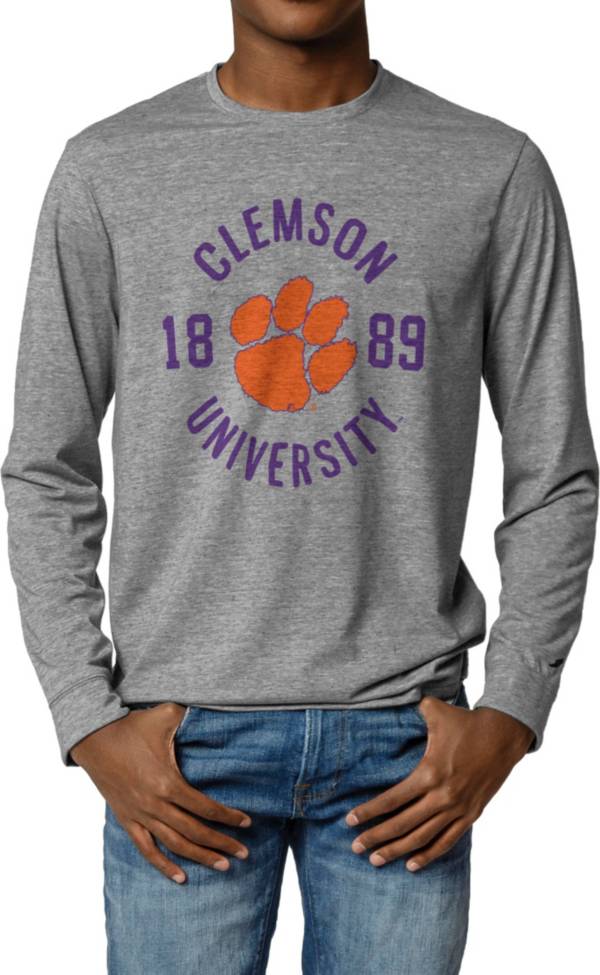 League-Legacy Men's Clemson Tigers Grey Reclaim Long Sleeve T-Shirt