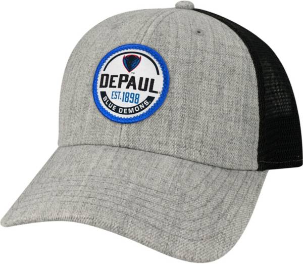 League-Legacy Men's DePaul Blue Demons Grey Lo-Pro Adjustable Trucker Hat