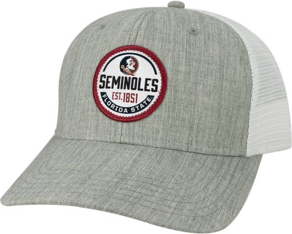 League-Legacy Men's Florida State Seminoles Grey Mid-Pro Adjustable Trucker Hat