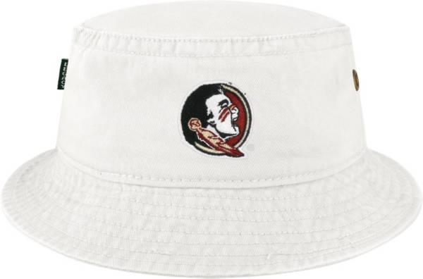 League-Legacy Men's Florida State Seminoles Relaxed Twill White Bucket Hat