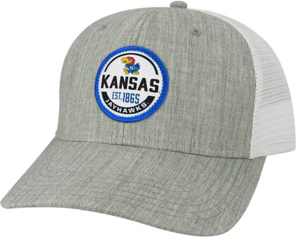 League-Legacy Men's Kansas Jayhawks Grey Mid-Pro Adjustable Trucker Hat