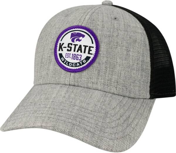 League-Legacy Men's Kansas State Wildcats Grey Lo-Pro Adjustable Trucker Hat