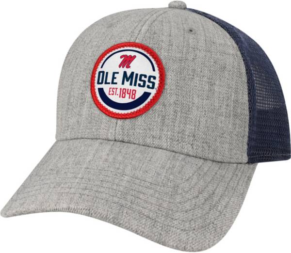 League-Legacy Men's Ole Miss Rebels Grey Lo-Pro Adjustable Trucker Hat