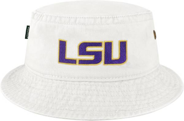 League-Legacy Men's LSU Tigers Relaxed Twill White Bucket Hat