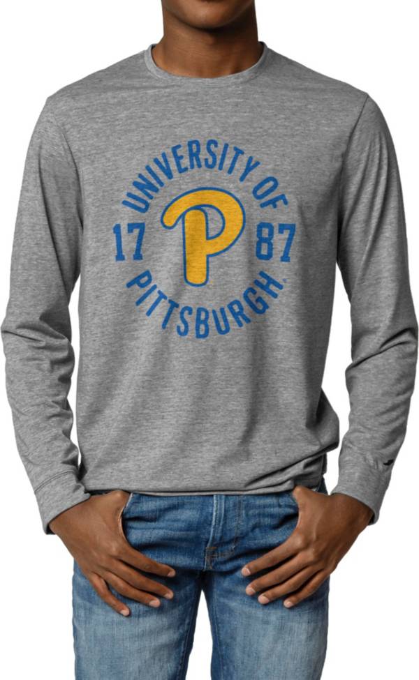 League-Legacy Men's Pitt Panthers Grey Reclaim Long Sleeve T-Shirt