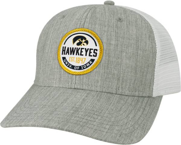 League-Legacy Men's Iowa Hawkeyes Grey Mid-Pro Adjustable Trucker Hat