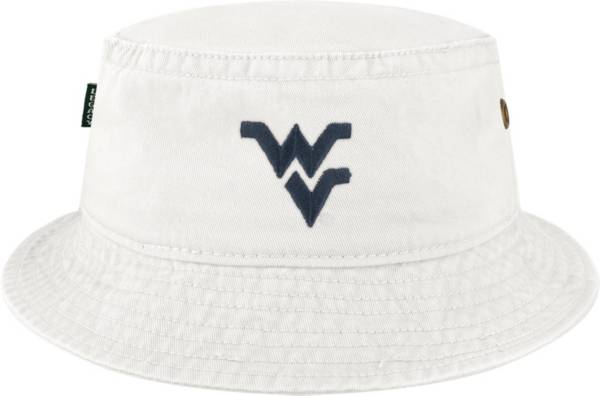 League-Legacy Men's West Virginia Mountaineers Relaxed Twill White Bucket Hat