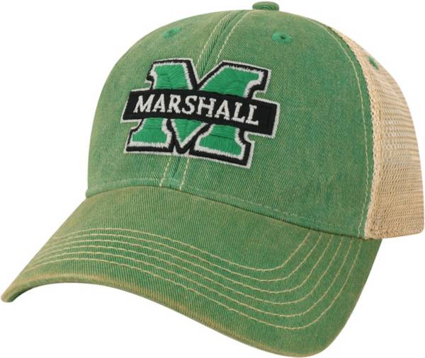 League-Legacy Marshall Thundering Herd Green Old Favorite Adjustable Trucker Hat