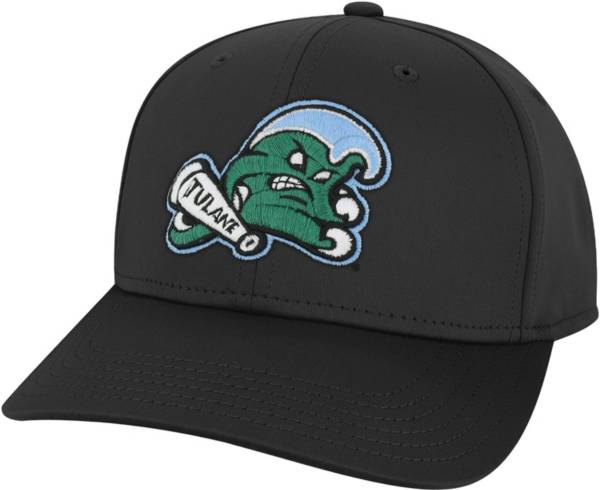 League-Legacy Men's Tulane Green Wave Cool Fit Stretch Black Hat