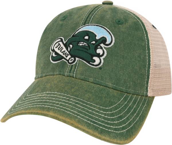 League-Legacy Tulane Green Wave Olive Old Favorite Adjustable Trucker Hat