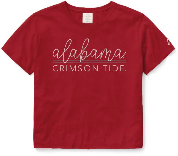 League-Legacy Women's Alabama Crimson Tide Crimson Clothesline Cotton Crop T-Shirt