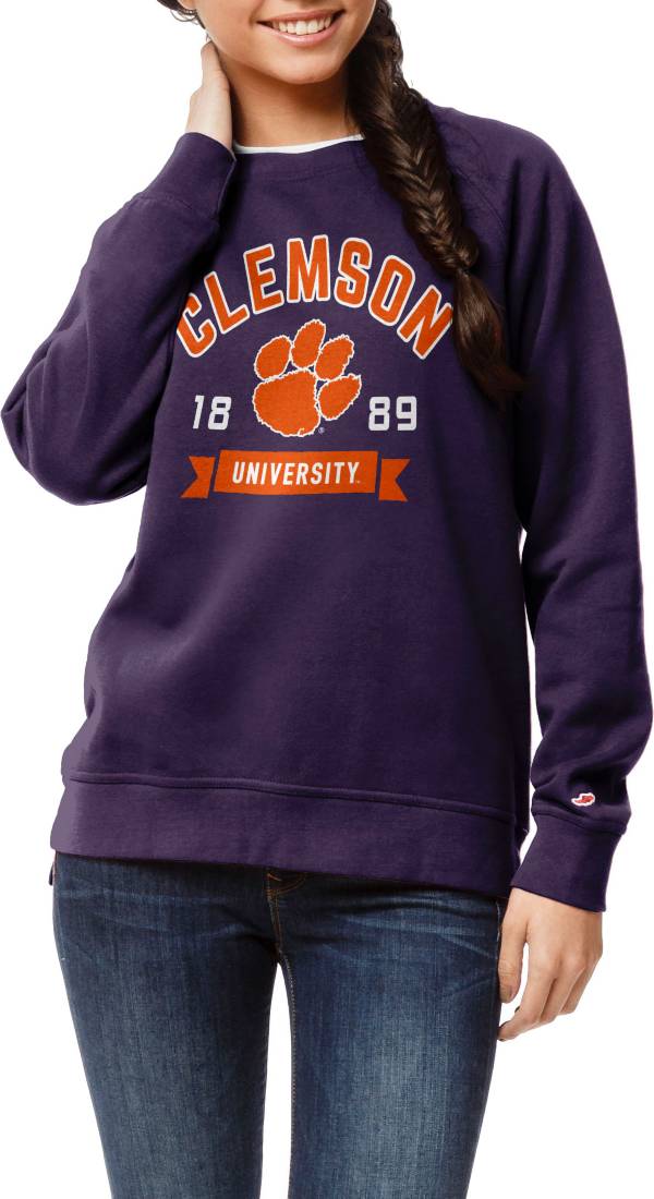 League-Legacy Women's Clemson Tigers Regalia Academy Crew Pullover Sweatshirt