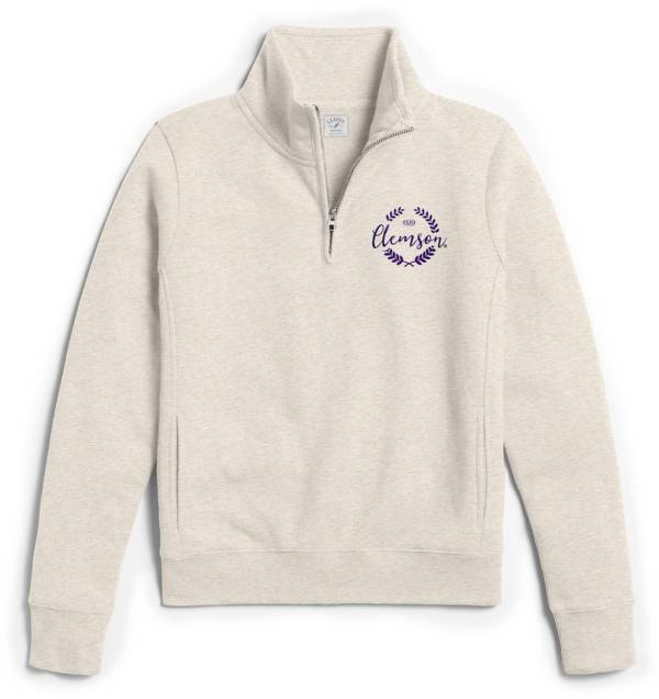 League-Legacy Women's Clemson Tigers Cream Victory Springs Quarter-Zip Shirt