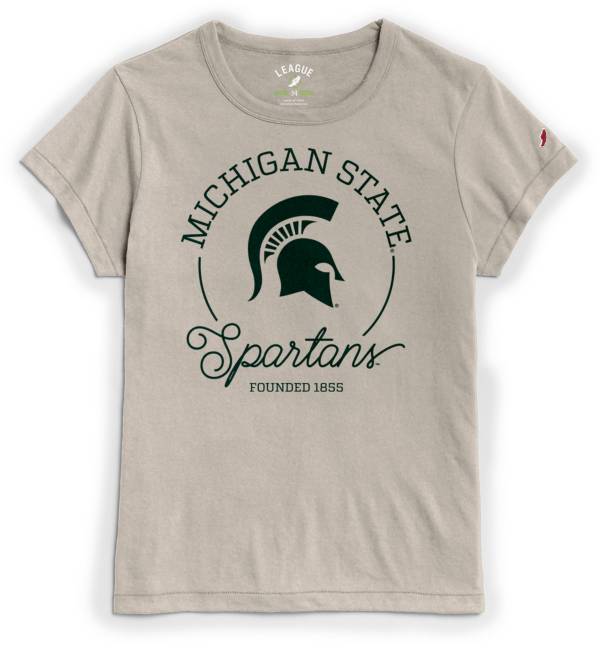 League-Legacy Women's Michigan State Spartans Grey Re-Spin T-Shirt