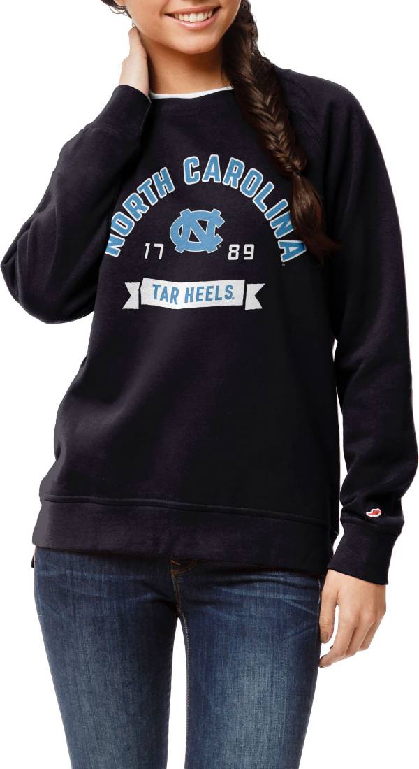 League-Legacy Women's North Carolina Tar Heels Navy Academy Crew Pullover Sweatshirt