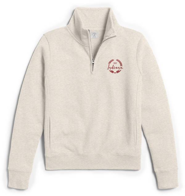 League-Legacy Women's Indiana Hoosiers Cream Victory Springs Quarter-Zip Shirt