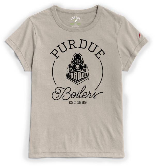 League-Legacy Women's Purdue Boilermakers Grey Re-Spin T-Shirt