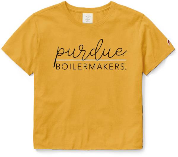 League-Legacy Women's Purdue Boilermakers Honey Clothesline Cotton Crop T-Shirt