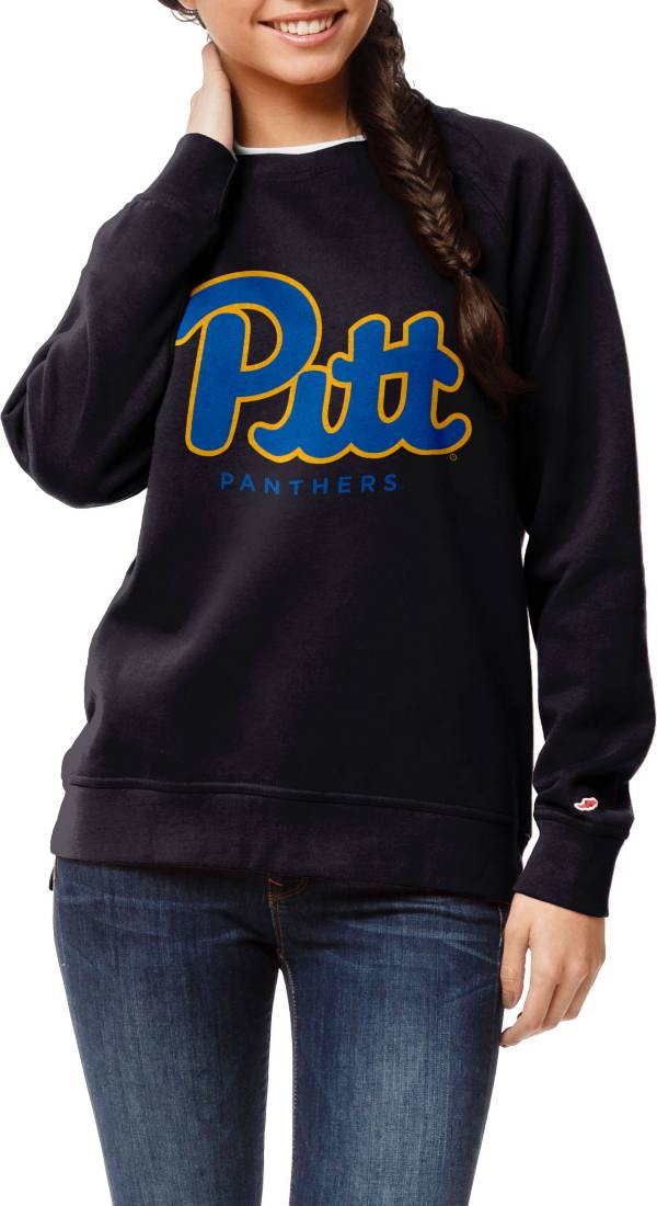 League-Legacy Women's Pitt Panthers Blue Academy Crew Pullover Sweatshirt