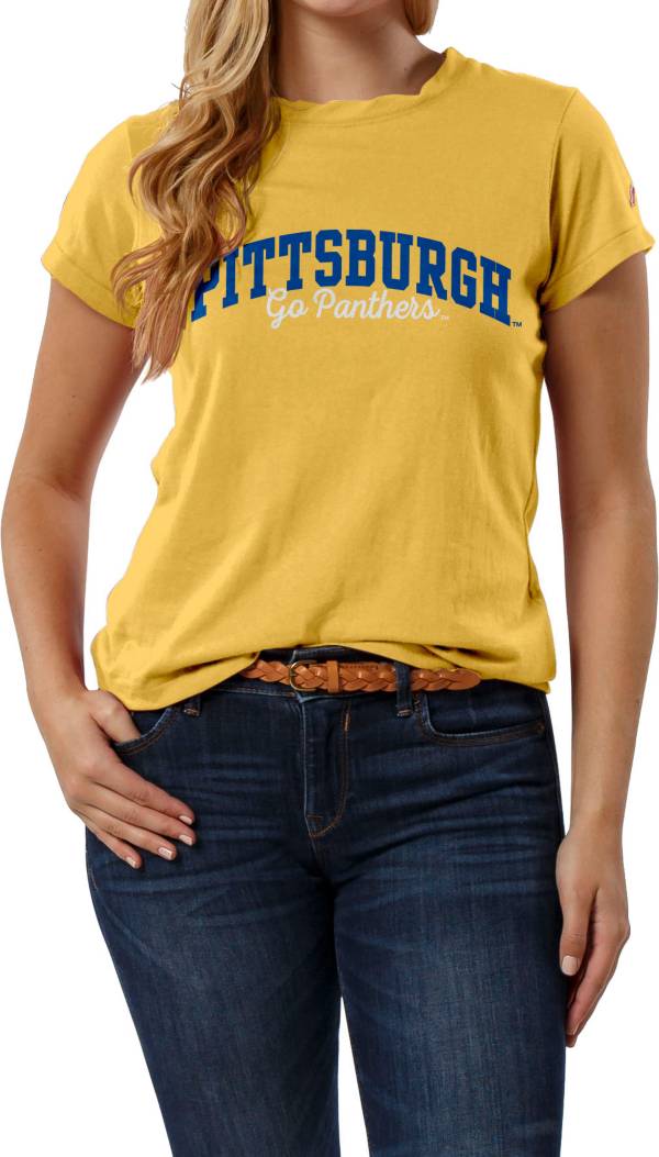 League-Legacy Women's Pitt Panthers Gold Respin T-Shirt