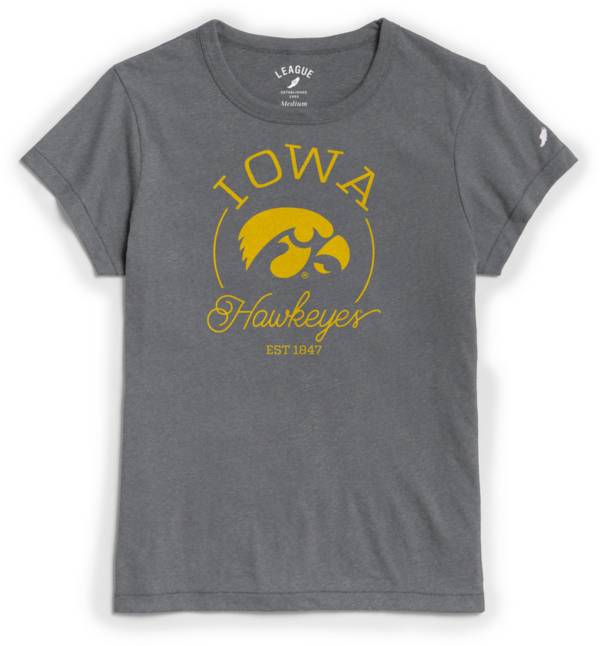 League-Legacy Women's Iowa Hawkeyes Grey Re-Spin T-Shirt