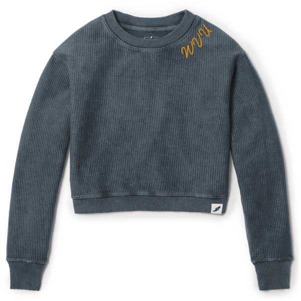 League-Legacy Women's West Virginia Mountaineers Grey Timber Crop Crew Neck Sweatshirt