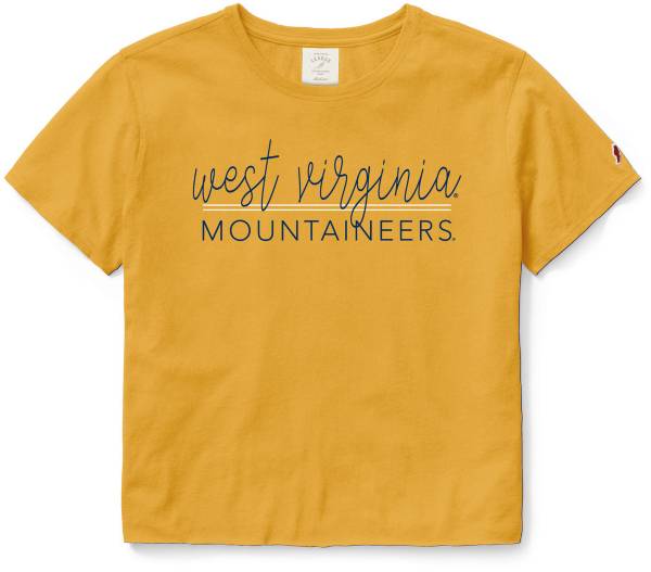 League-Legacy Women's West Virginia Mountaineers Honey Clothesline Cotton Crop T-Shirt