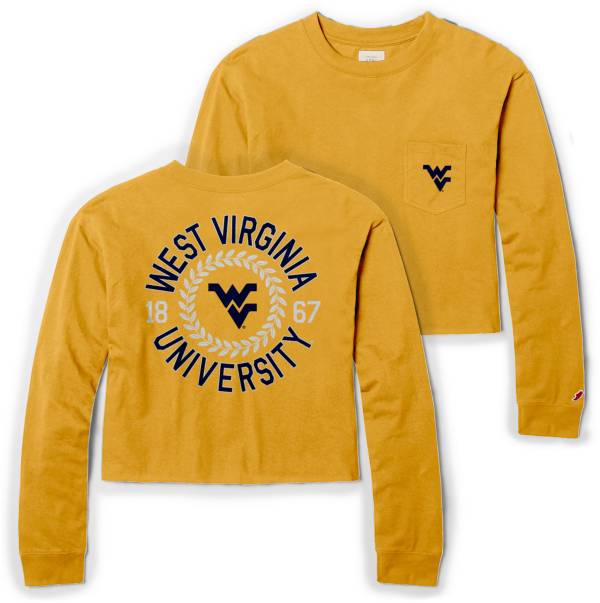 League-Legacy Women's West Virginia Mountaineers Blue Clothesline Midi Long Sleeve T-Shirt