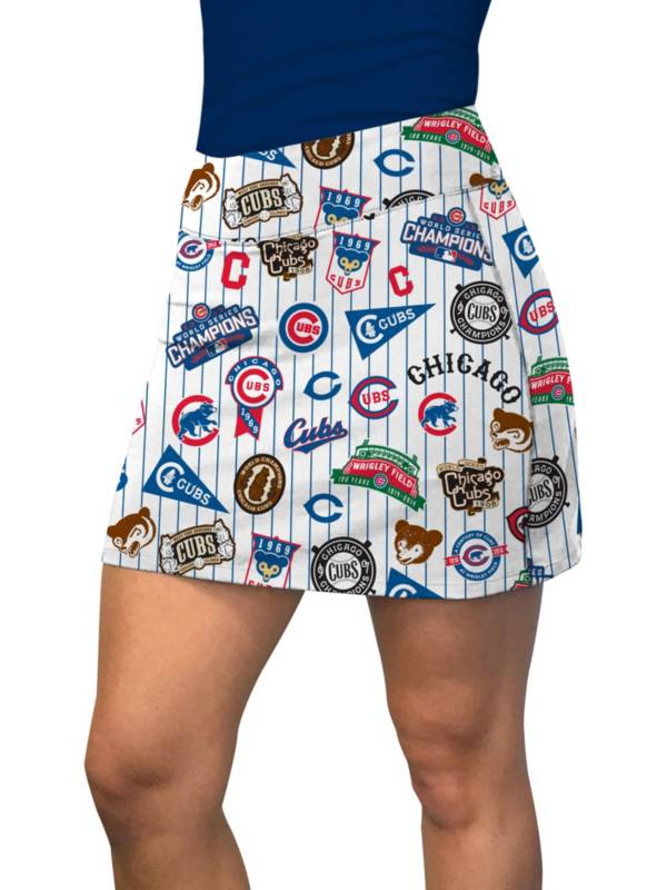 Loudmouth Golf Women's Chicago Cubs Retro White Performance Golf Skort